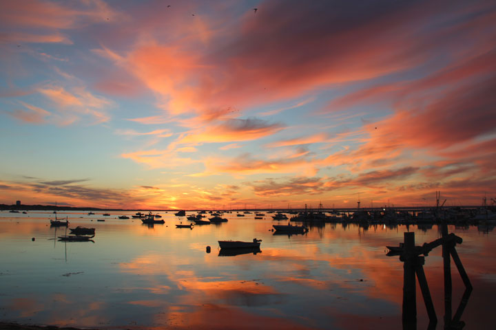 Provincetown Harbor, August 25, 2012 sunrise... Looking East from MacMillan Pier...
