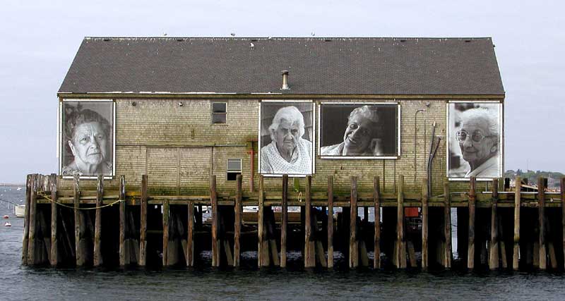Art instalationby Ewa Nogiec and Norma Holt on the Fisheerman's Wharf in Provincetown