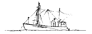 Fishing Boat line drawing by Ewa Nogiec