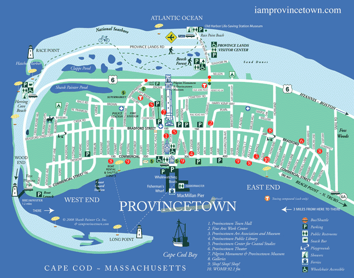Provincetown map created by Ewa Nogiec, iamprovincetown.com