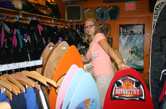 Ania at the Board Stiff store in Provincetown