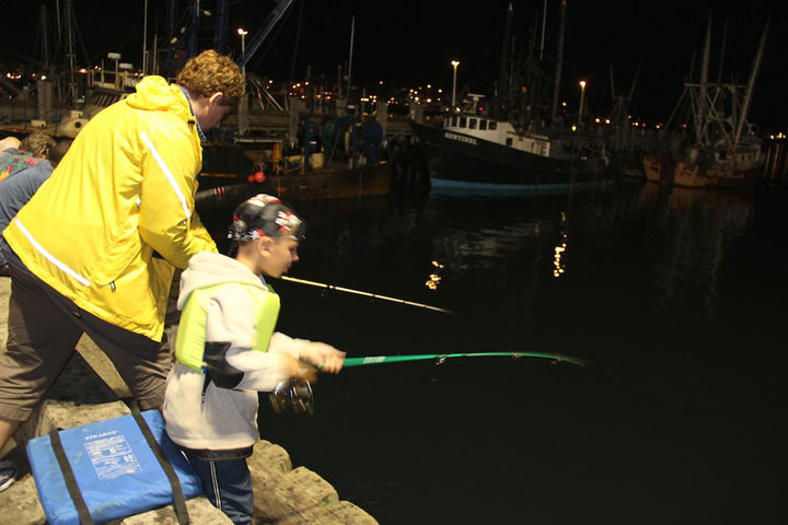 Squid Fishing at MacMillan Pier, Provincetown Harbor