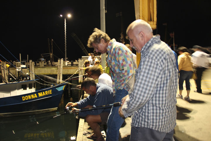 Squid Fishing at MacMillan Pier, Provincetown Harbor