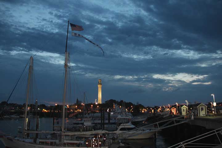 Pilgrim Monument looking over Provincetown Harbor... 