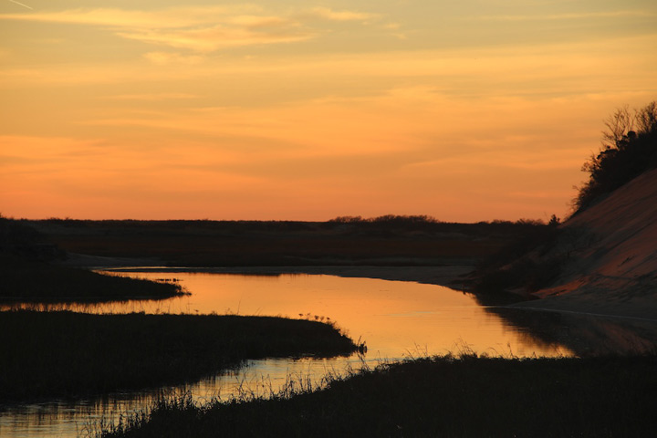 Provincetown West End, Moors and breakwater sunset, December 3, 2012