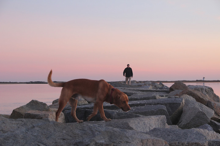 Provincetown West End, Moors and breakwater sunset, December 3, 2012