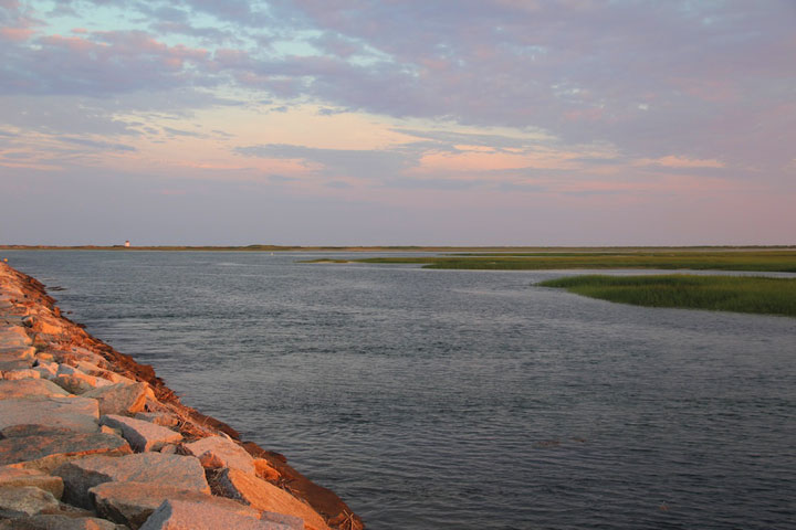 Provincetown West End, Breakwater... very high tide; photograph by Ewa Nogiec