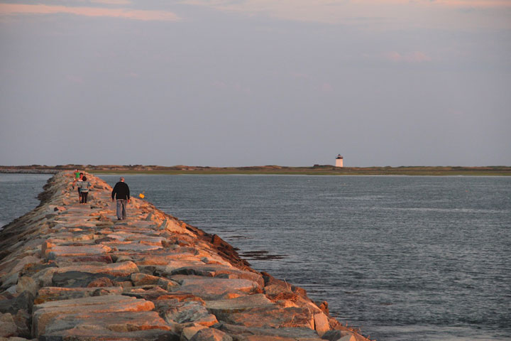 Ptown West End Breakwater, Moors & Provincetown Inn; photograph by Ewa Nogiec