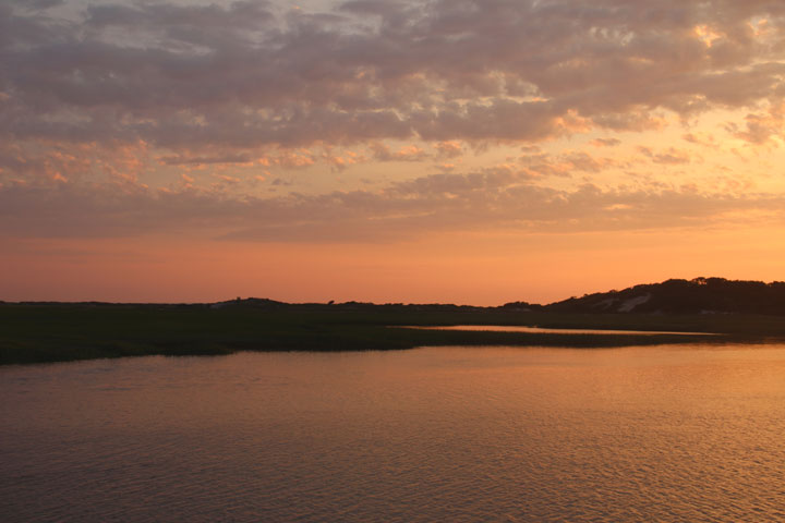 Provincetown West End... sunset light over the Moors; photograph by Ewa Nogiec