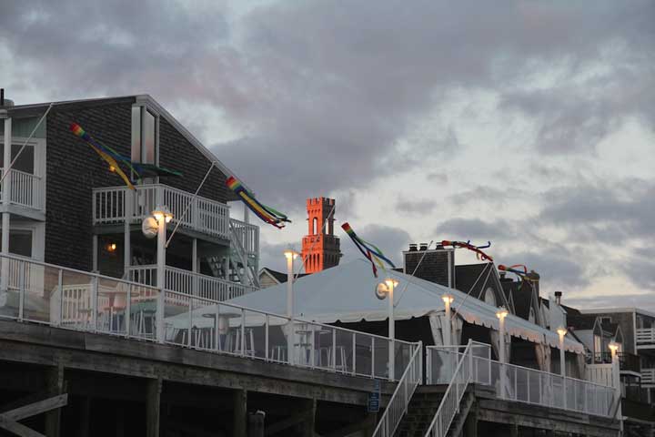 Ptown Autumn Sky, Boatslip Resort with Pilgrim Monument in the background